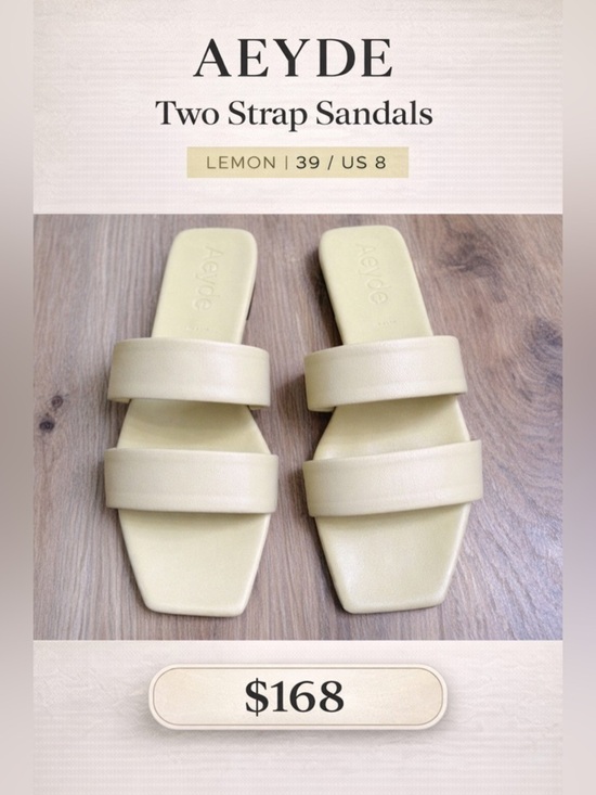 Aeyde Shoes - Aeyde Two Strap Sandals Lemon Yellow EU 39 / US 8 Leather Minimalist Slides